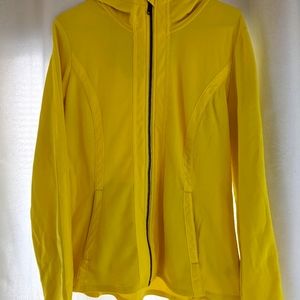 Athleta yellow hooded light zip up jacket